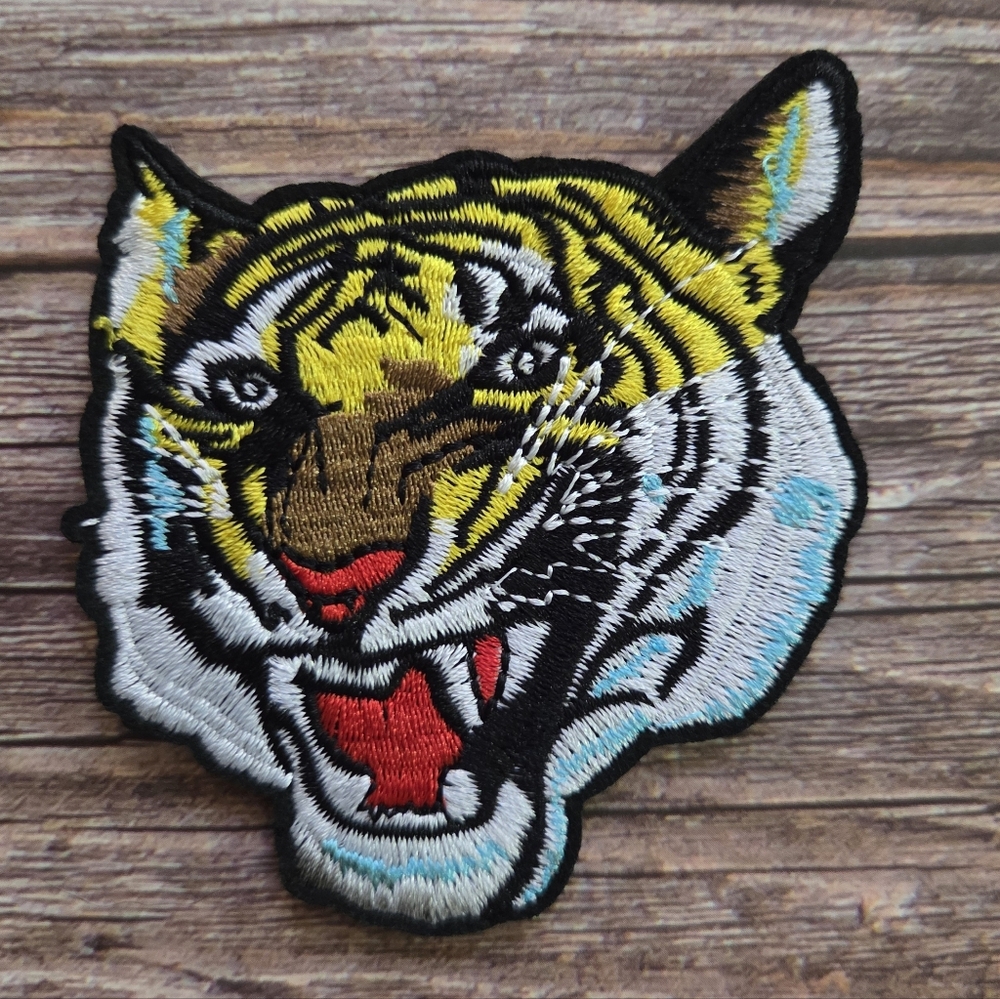 Vintage Roar Tiger 80's Style Biker Outlaw Retro Punk Iron on Patch